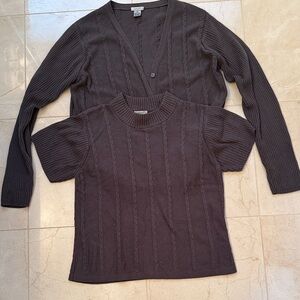 Women's Charcoal Sweater Set Size M